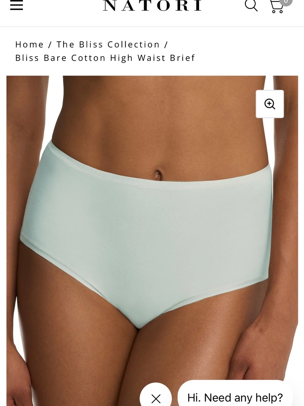 Natori / The Bliss Collection /
Bliss Bare Cotton High Waist Brief
